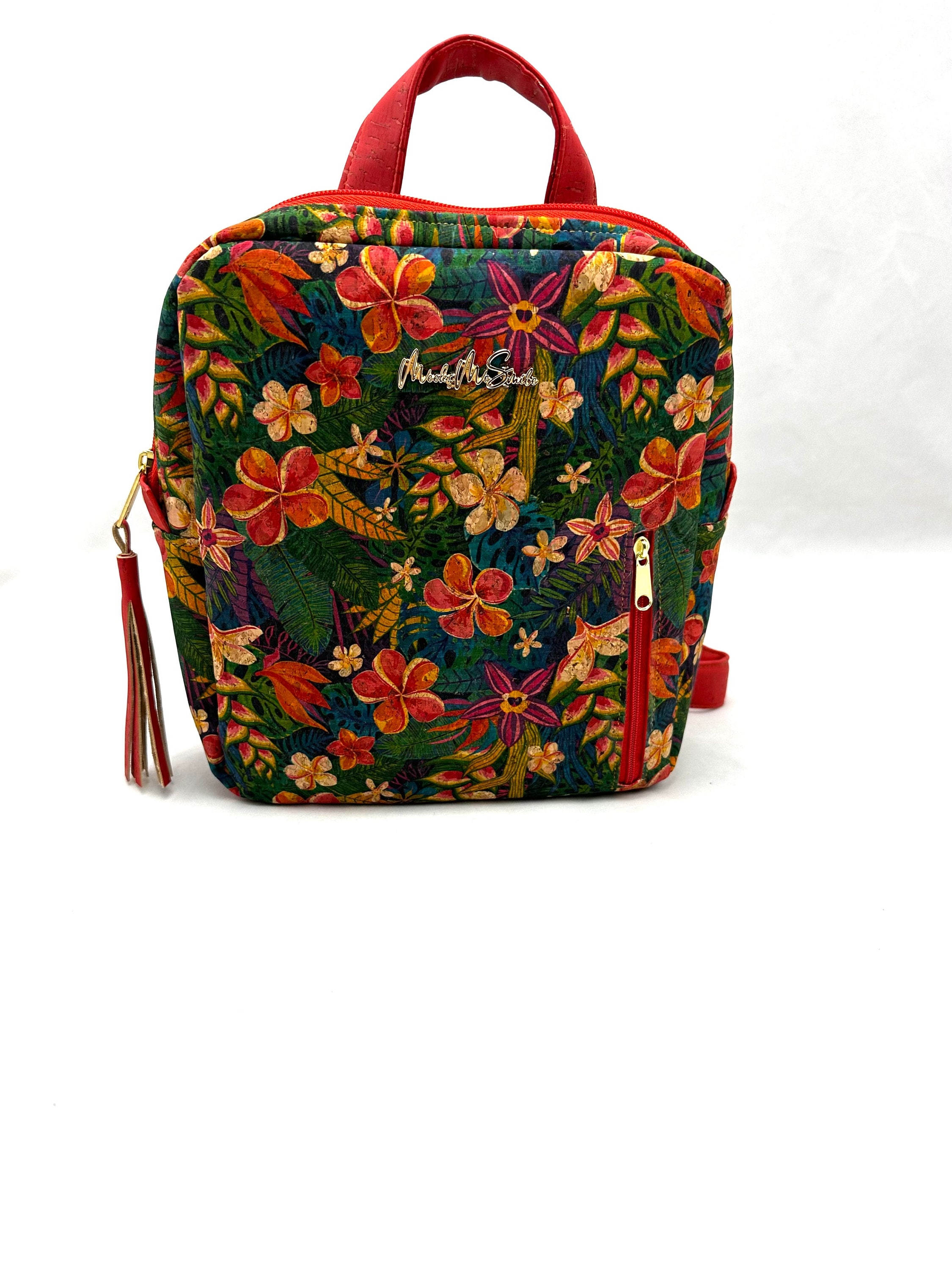 Kaylee Backpack Sling Bag With Zipper Mini Backpack Gift for Her Backpack Tote Floral Gift for Her Red Backpack Etsy