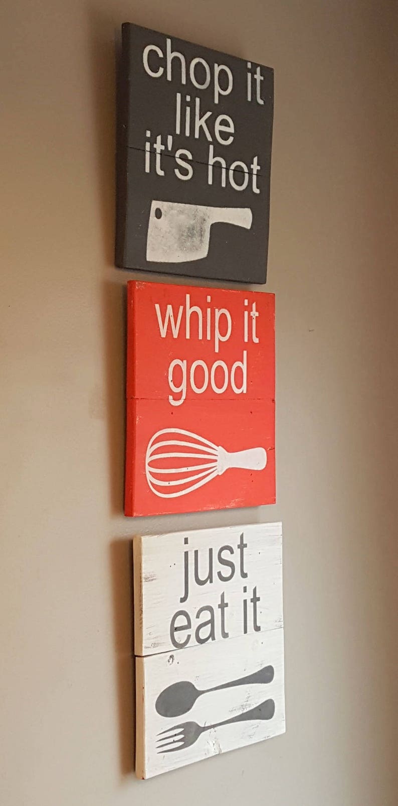Just Eat It Reclaimed Wood Sign Kitchen Decor Gift For A Etsy
