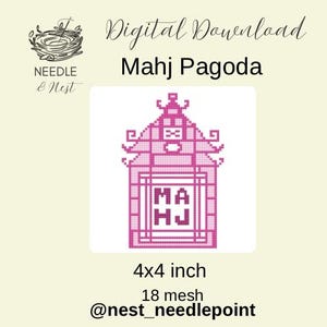 MAHJ Pagoda-  Needlepoint Chart for Instant download