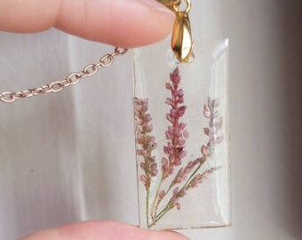 Pink Wildflower Pendant Necklace With 18" Nickel Free Chain