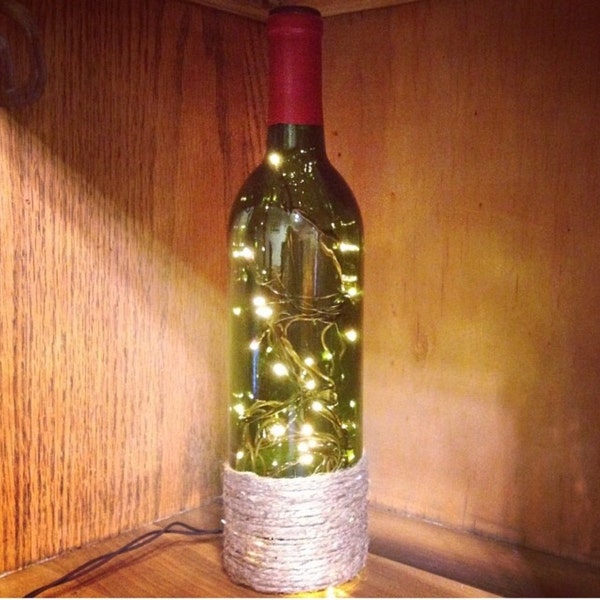 Jute-wrapped Electric Wine Bottle Light