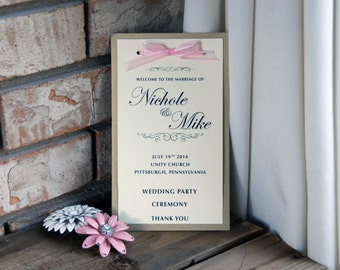 Programa de bodas escalonados: programas de bodas de plata / oro con cinta de colores, elegantes programas de bodas