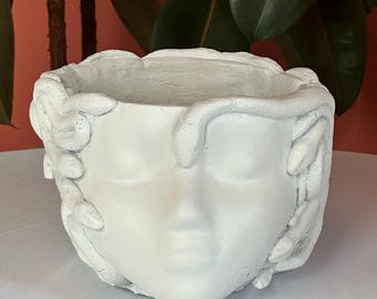 6” Protectress Concrete Planter *PAINTED FLAT WHITE