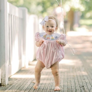 Smocked birthday bubble girl on sale