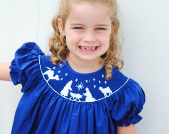 baby girl blue christmas dress