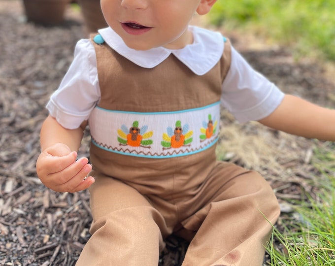Boys Thanksgiving Smocked Bubble – Lillie Lilah