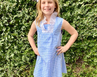 Gingham Monaco Dress - Easter, Spring, Matching Sibling outfits, sizes 5T - 14