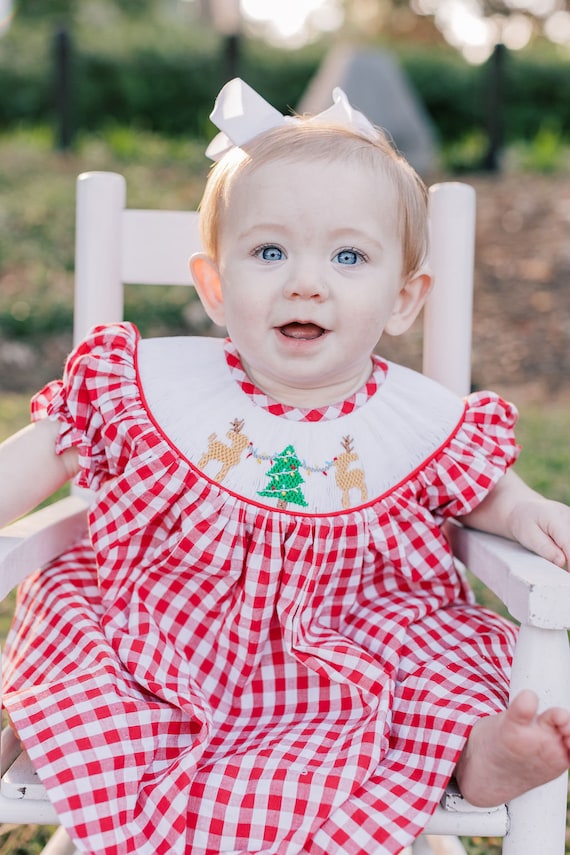 smocked christmas dress