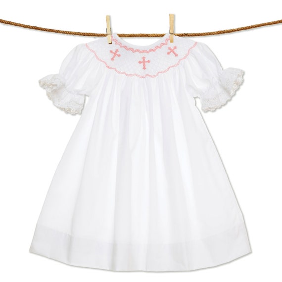 smocked cross bishop dress