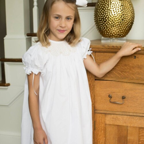 Heirloom Smocked Dress - Ivory and Lace - Easter, Flower Girl Dress, First  Communion, Wedding, Portrait, Christmas, Vintage Style IVY195 *E - Etsy