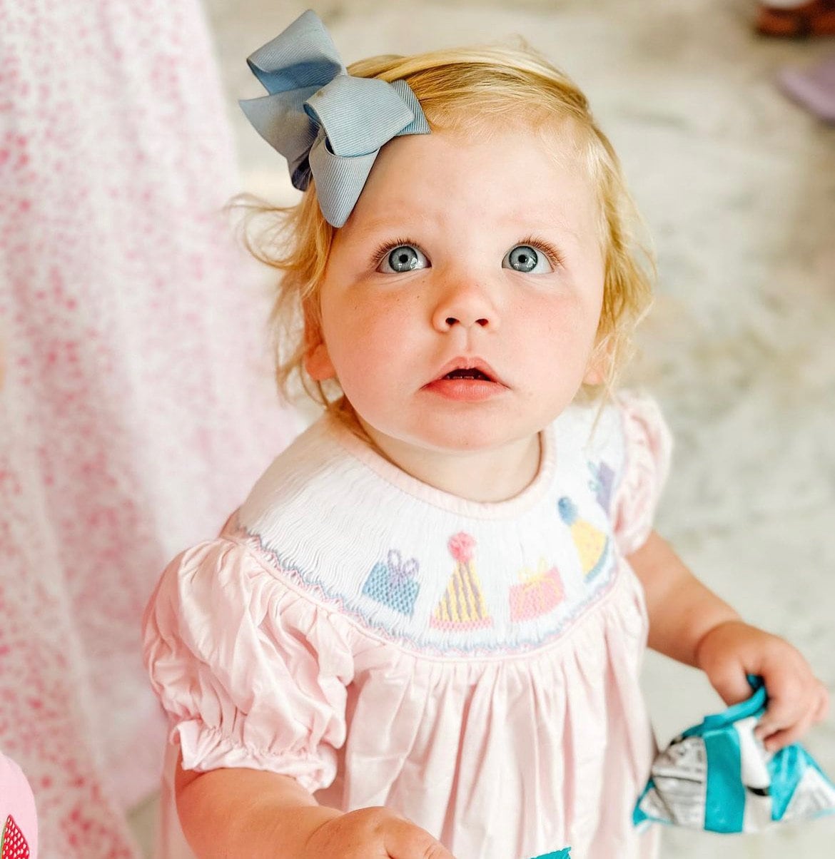 Birthday Smocked Bubble Romper in Pink - Birthday party outfit, Baby girl, Heirloom, Vintage style, machine washable 519 *C