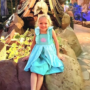 Princess Smocked Dress - Ariel Inspired, Mermaid - Soft Halloween costume, Perfect for Disney Trip, washable 172 *H