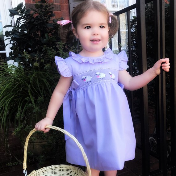 purple smocked easter dress