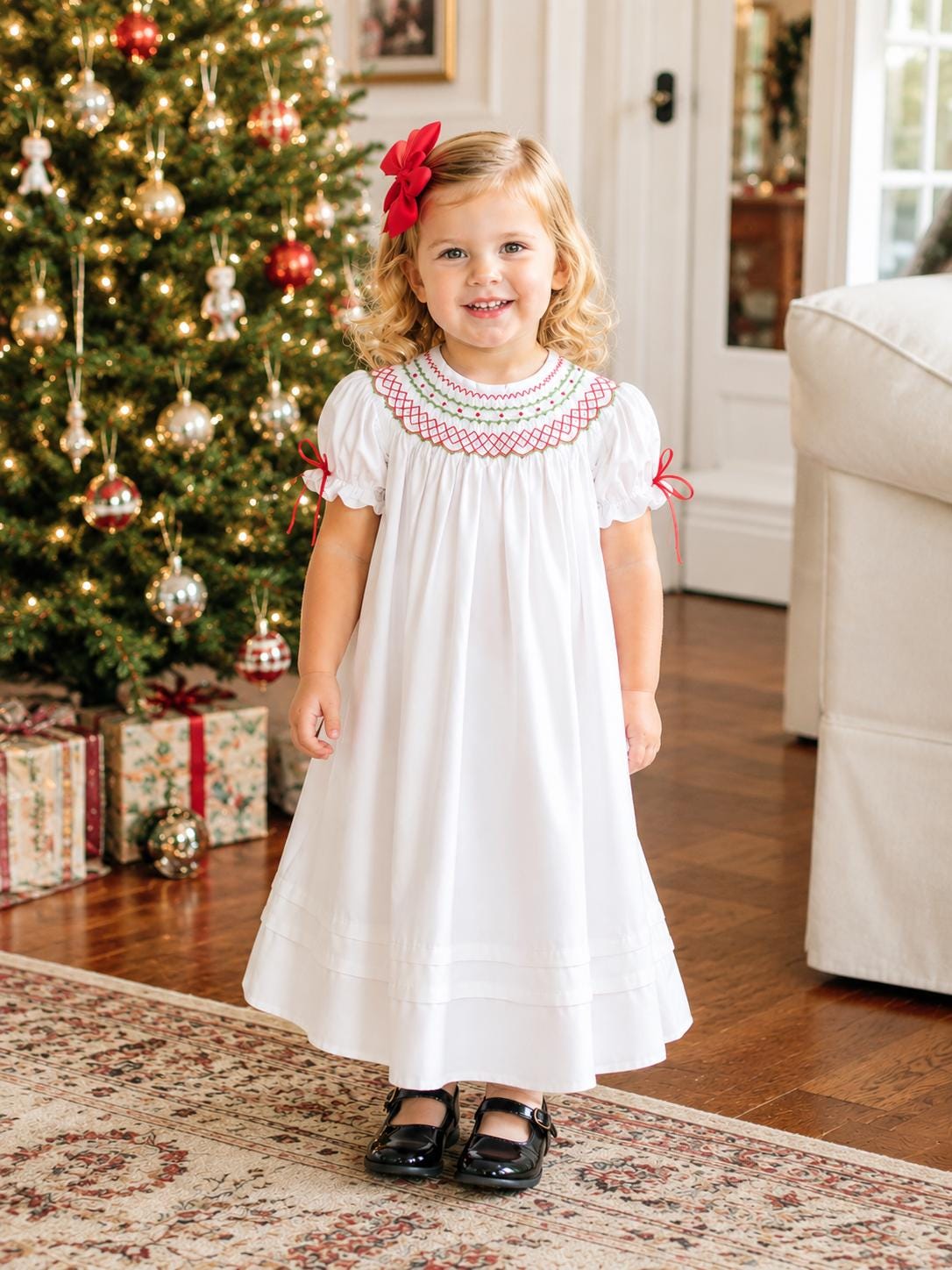 infant smocked dresses christmas Dress 0 3 Months Strapless White Dresses | Color:Powder Blue/ White Theatrical Elegance Christmas nativity this dress features a
