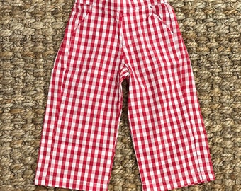 Boys Pants in Red Gingham with Pockets - Matching Shirts Available for Christmas, Valentines