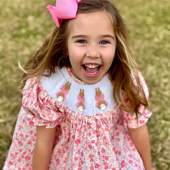 strapless open back dress Lavender Blue Princess Charlotte Smocked Dress