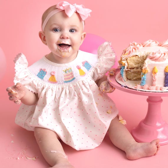 Smocked Birthday Bubble Romper in Polka Dots & Flutter Sleeves - Birthday  Party Outfit, Baby Girl, Heirloom, Machine Washable 641 *C - Etsy Ireland