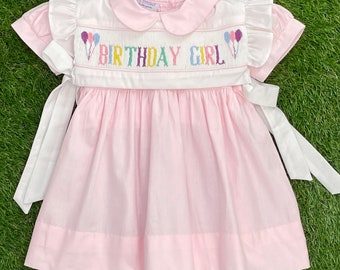 Birthday Smocked Dress with Removable Top. Two Dresses in One! Heirloom, Vintage, Birthday girl dress