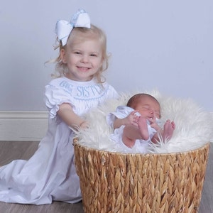 Big Sister Smocked Dress - Blue