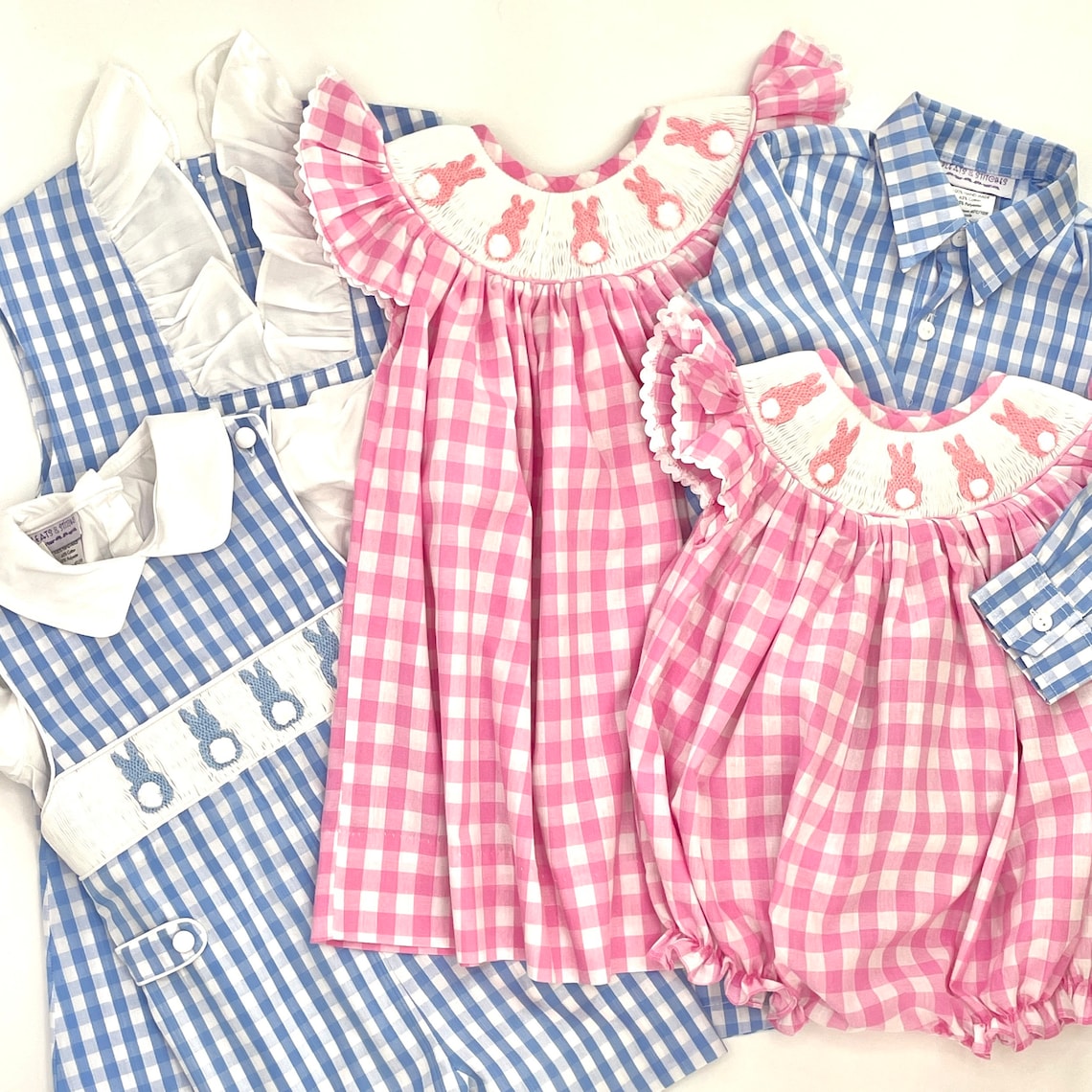 Emma Pink Bunny Smocked Dress