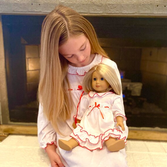Christmas matching nightgown & doll nightgown set sale