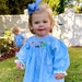 Nativity Embroidered Royal Blue Velour Dress with Bib Collar main image 0