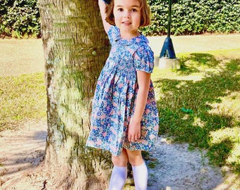 Vestido Charlotte con fruncido floral - Vestido de inspiración vintage, reliquia, primavera, Pascua, verano, princesa 426 *G