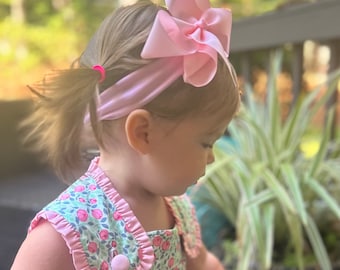 Bow Headband on Soft Stretchy Fabric in White, Pink or Red, baby girl bow, bow for babies