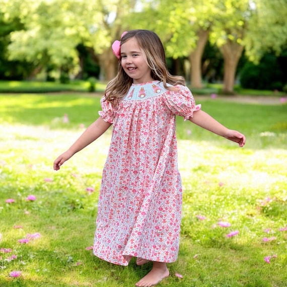 Buy Easter Bunny Smocked Dress, Pink Liberty Floral, Princess Charlotte,  Cottontail Rabbit, Baby Girl, Heirloom, Vintage, Baby Gift, 716 *G Online  in India - Etsy