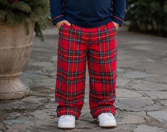 Jungen Hose in Weihnachten kariert mit Taschen - passende Hemden für Weihnachten erhältlich 677 *E