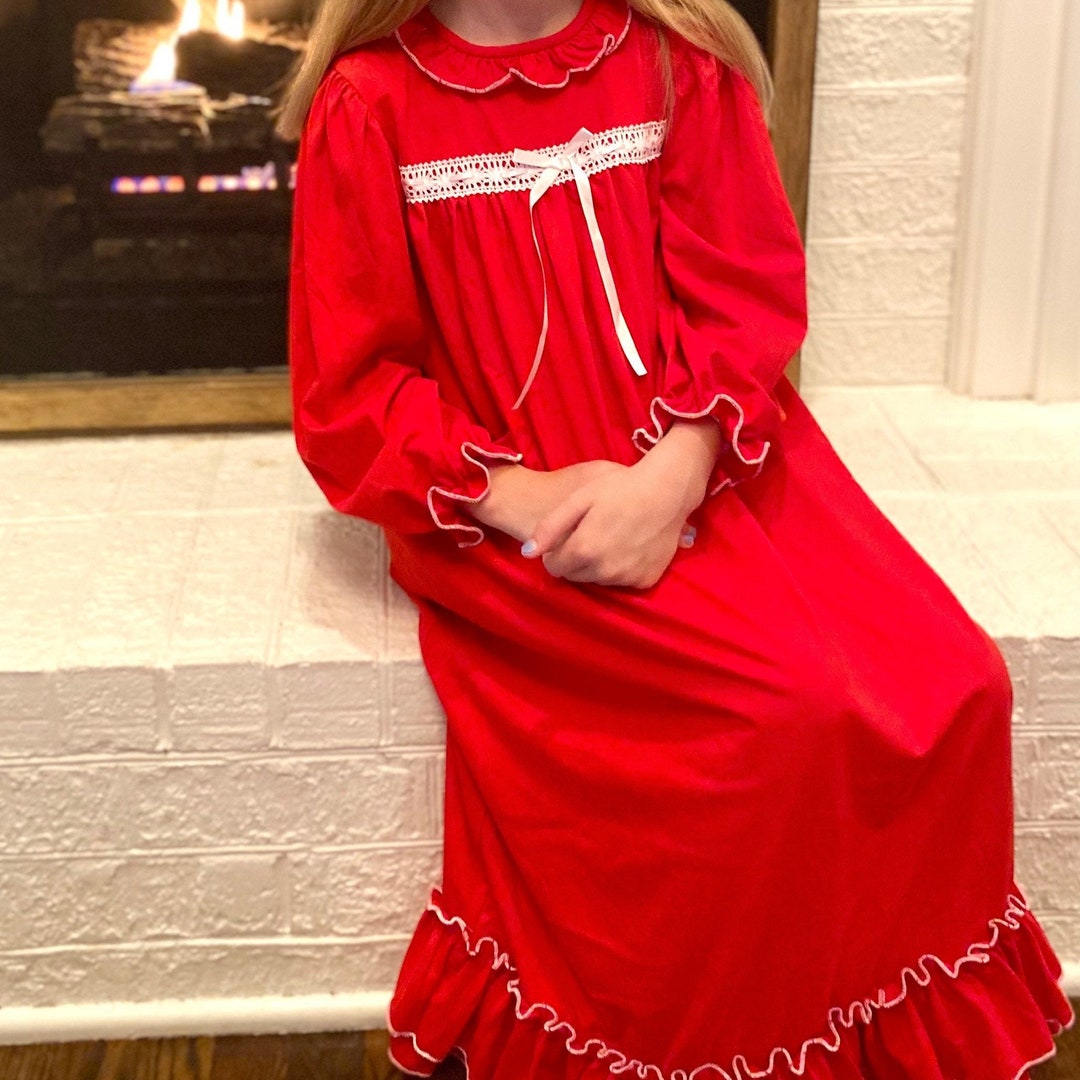 Clara Nutcracker Outfit in Red Knit With White Ribbon Christmas Morning