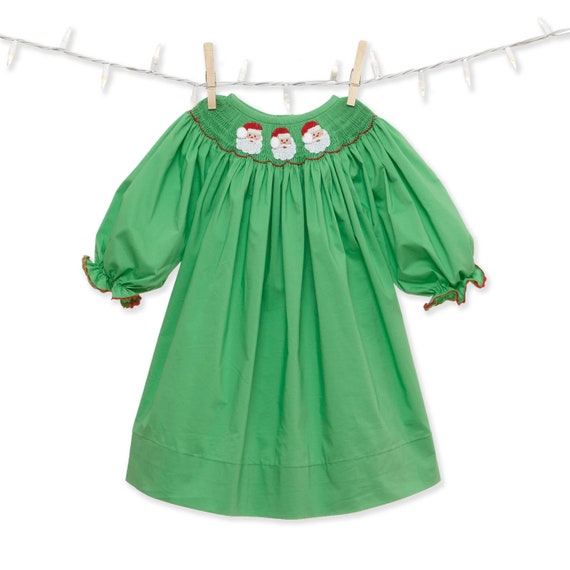 santa smocked dress