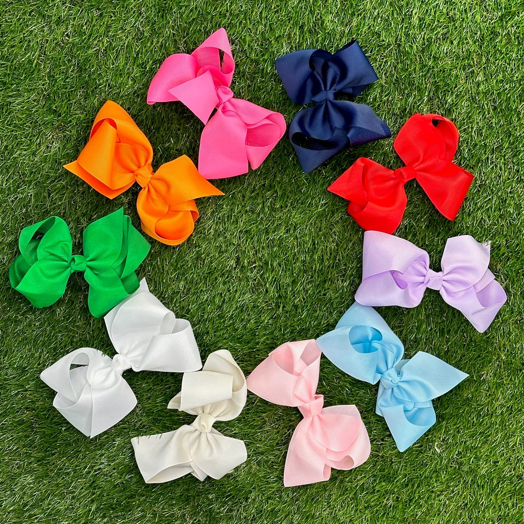 6 Inch Grosgrain Ribbon Hair Bows main image 0