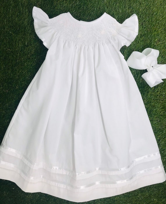 Smocked Heirloom Flutter Sleeve Dress ...