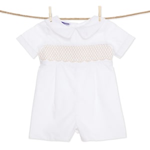 Boys Smocked Shortall - White main image 1
