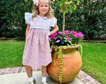 Big Sister Blue Smocked Dress - Etsy