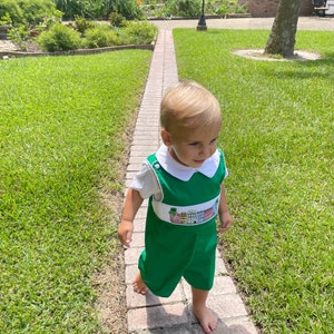 Charleston Smocked Shortall Rainbow Row Boy Outfit Vintage Style, Heirloom, South Carolina, Hand Smocked, South Carolina image 5