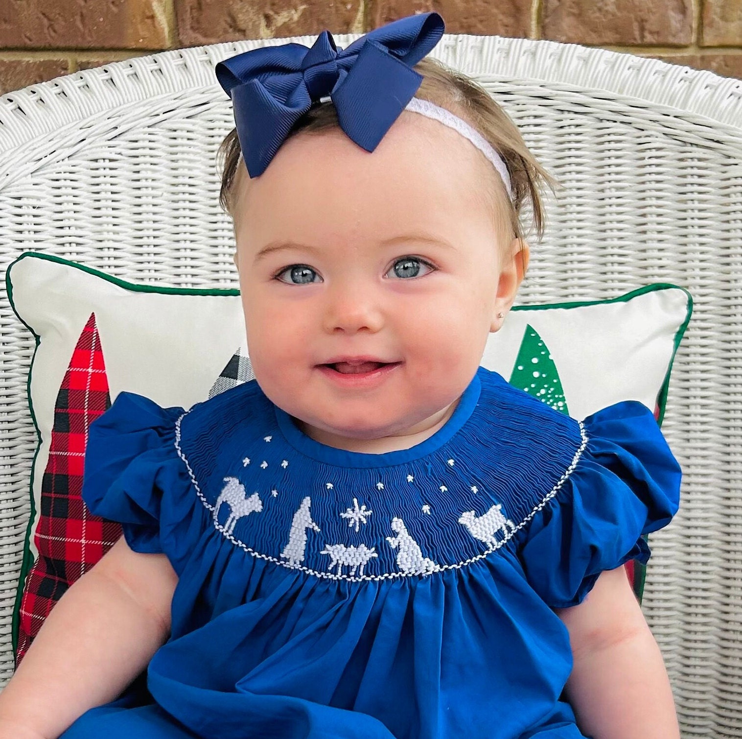 Navy Blue Smocked Dress - Etsy