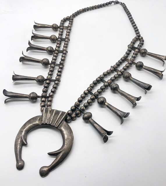 Vintage Silver Squash Blossom Necklace