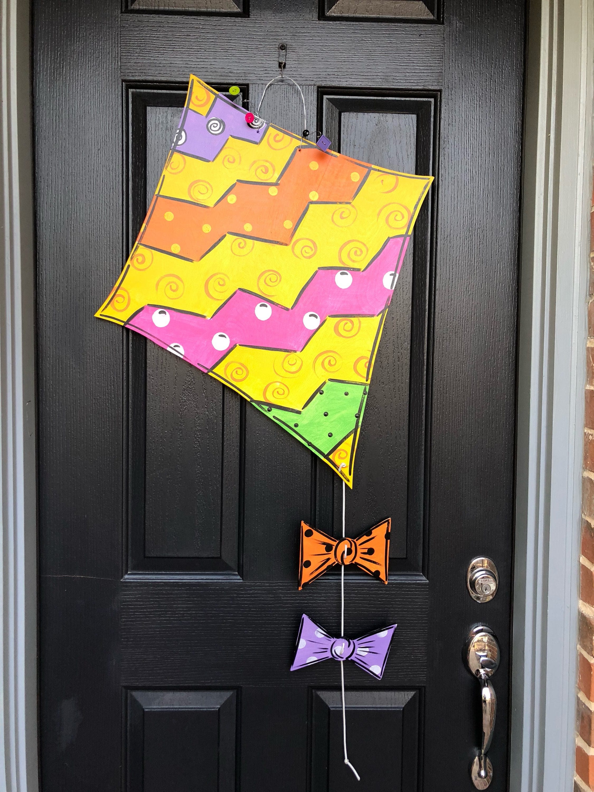 Chevron Swirl Kite Door Sign Etsy