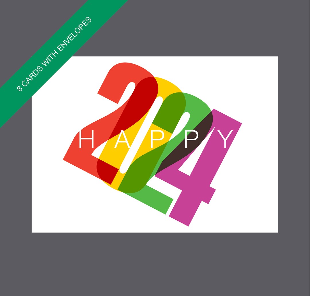 Boxed New Year Cards, Unique New Year Cards, Happy 2024 Cards, Happy