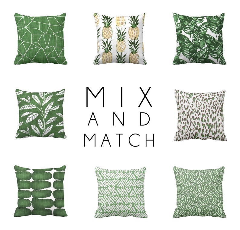 Green Throw Pillows For Couch Pillows Banana Leaf Pillows Etsy
