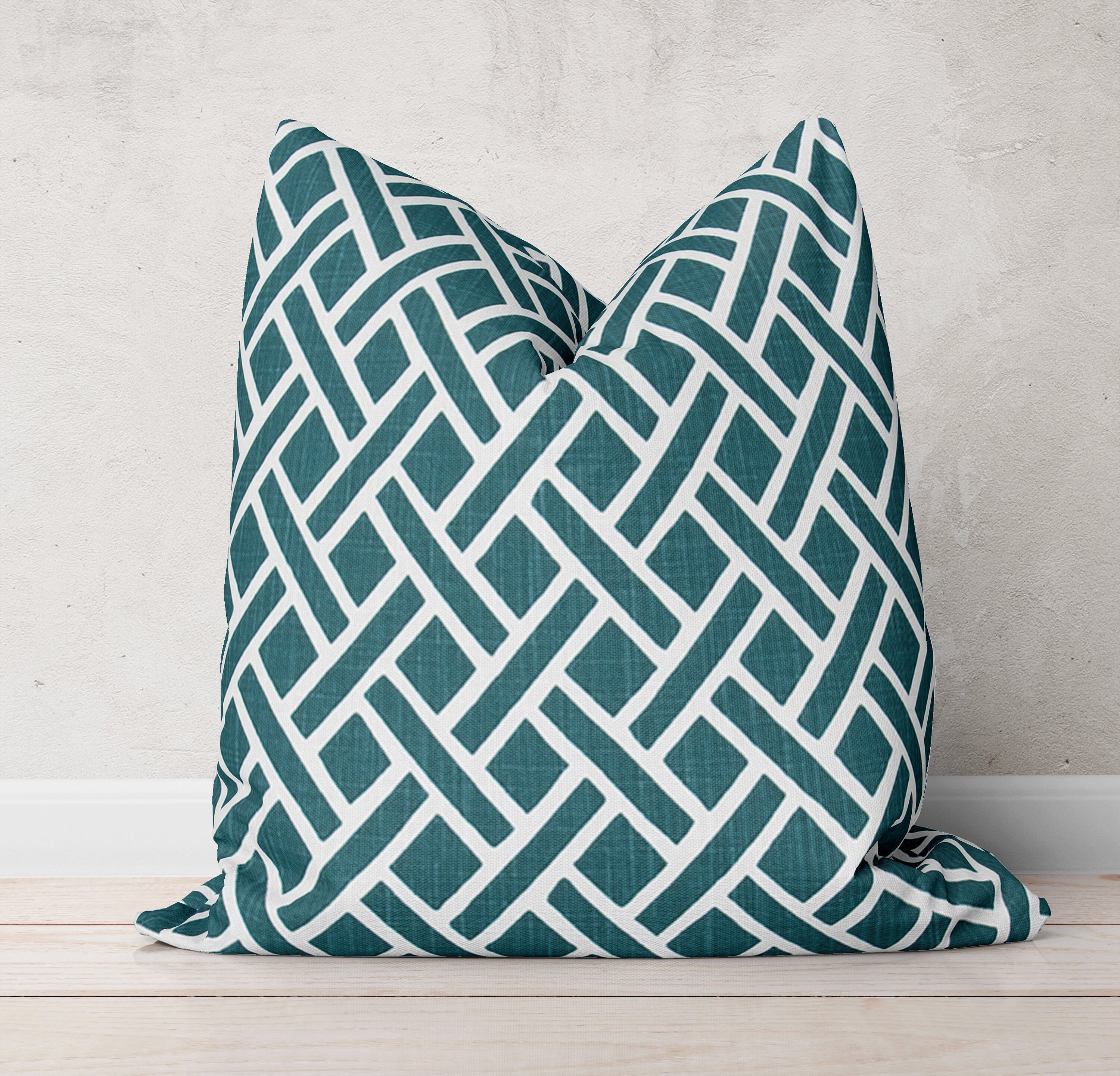 Teal Pillow Cover Teal Throw Pillows Decorative Pillow Sham Etsy