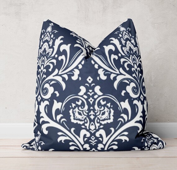 Navy Throw Pillow Cover Navy Pillow Cover Decorative Pillows Etsy