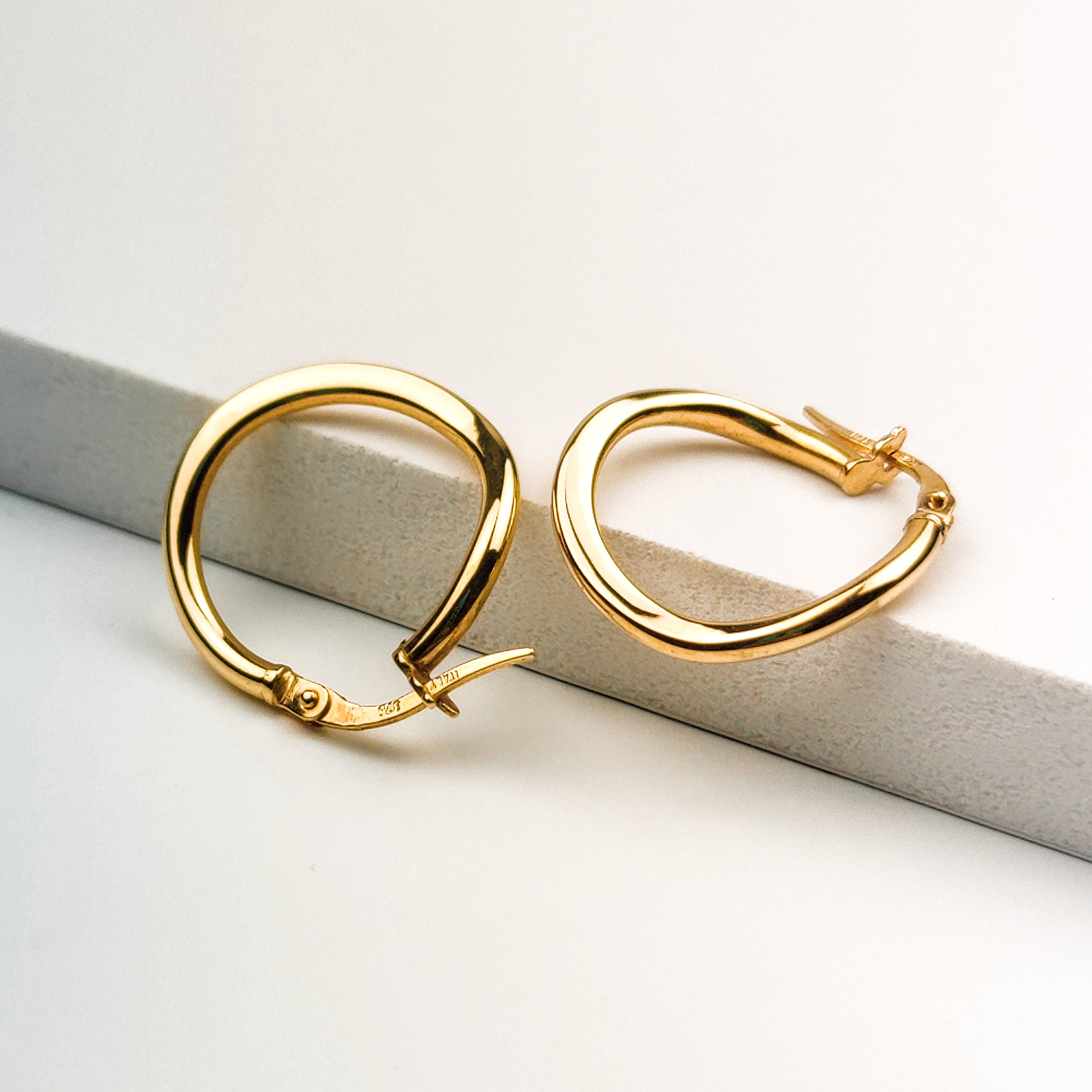 Solid Gold Hoop Earrings 9ct Solid Gold Earrings Real Gold Etsy