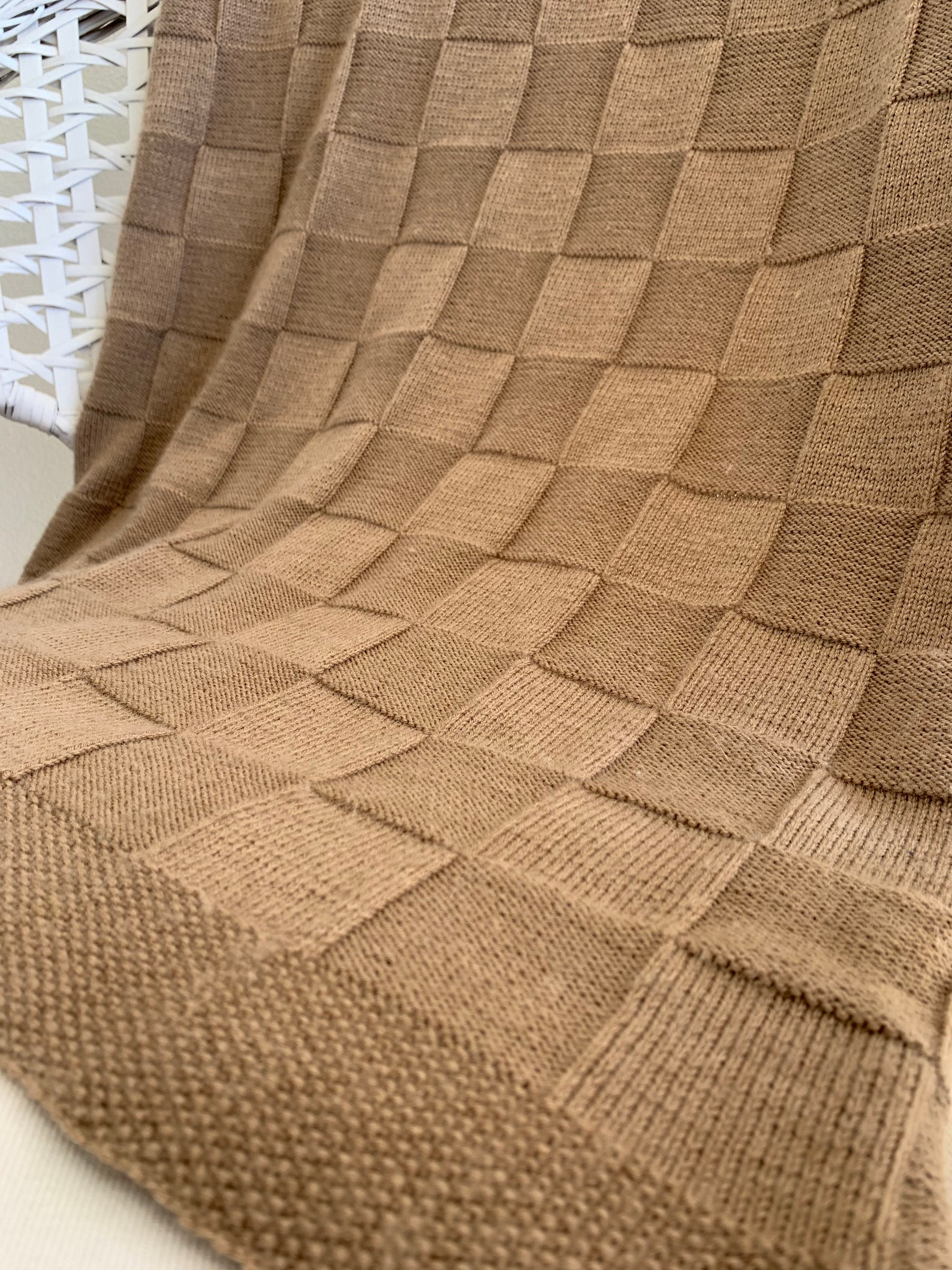 Checkerboard Blanket Knitting Pattern Etsy UK