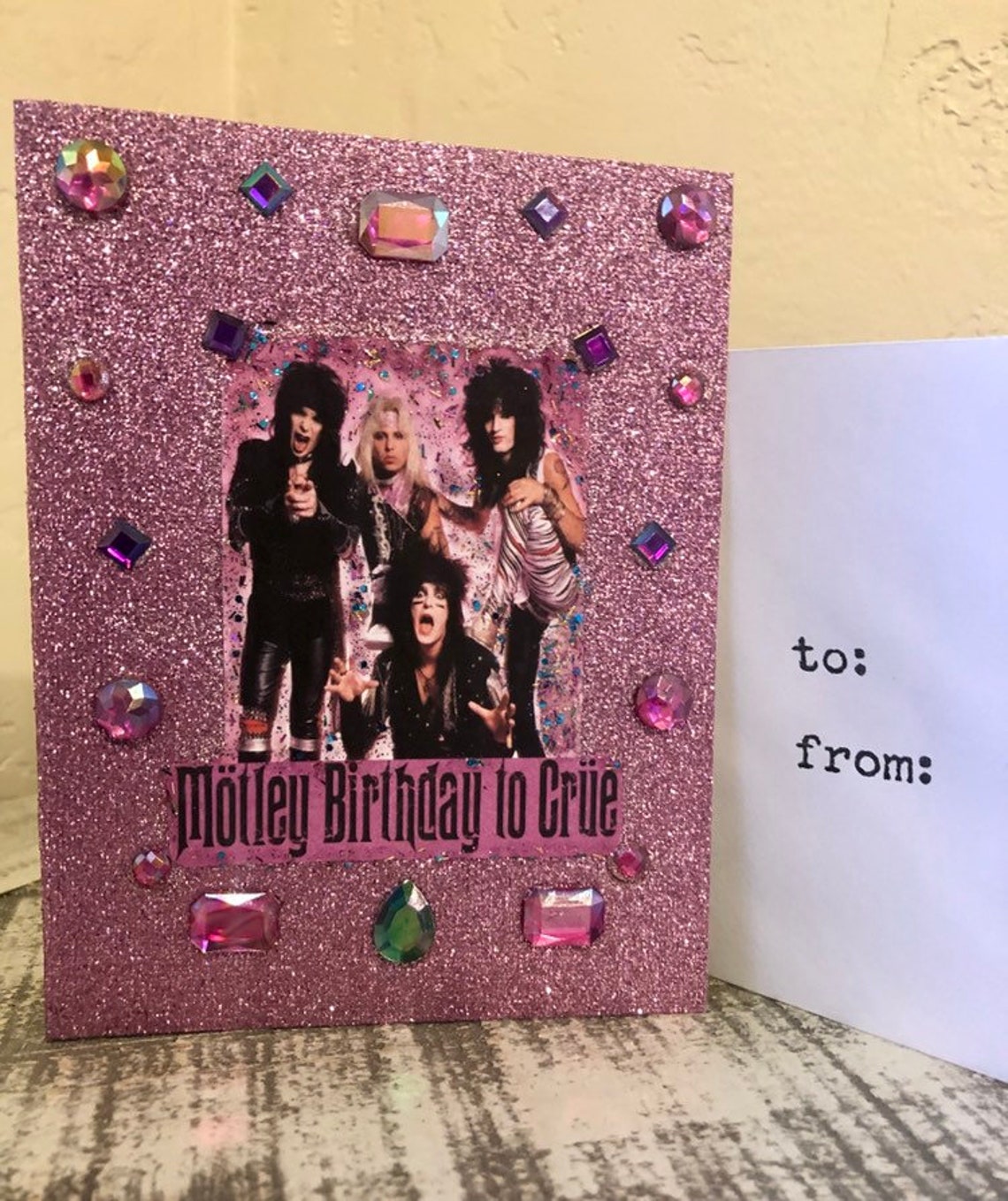 Motley Crue Birthday Glitter Card | Etsy
