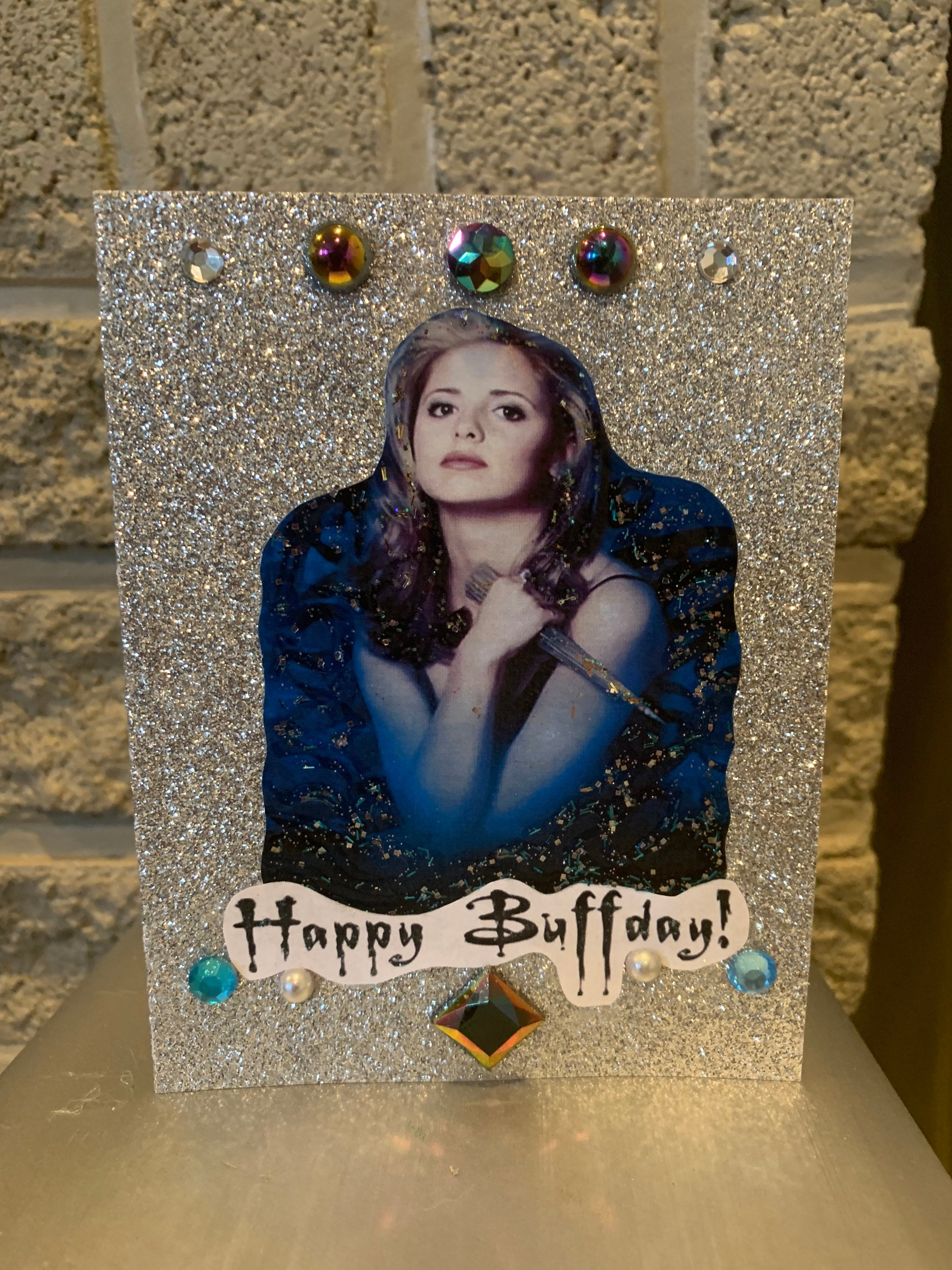 Buffy the Vampire Slayer Birthday Glitter Card | Etsy