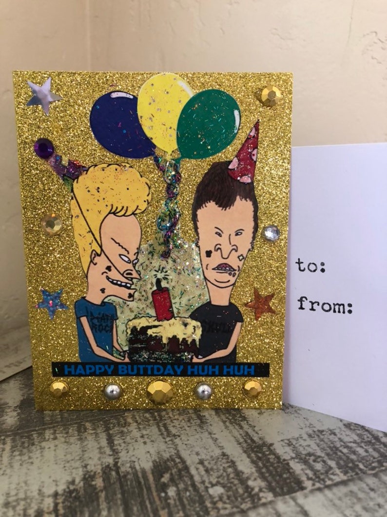 Beavis and Butthead Birthday Glitter Card