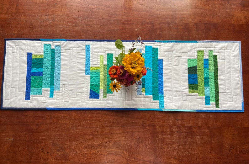Runner Solid Design Long Modern Table Runner, Solid Fabrics, Narrow Wall Art, Original ...